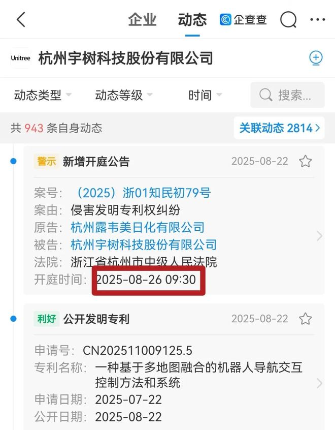 宇树科技首次卷入发明专利侵权指控(图1)
