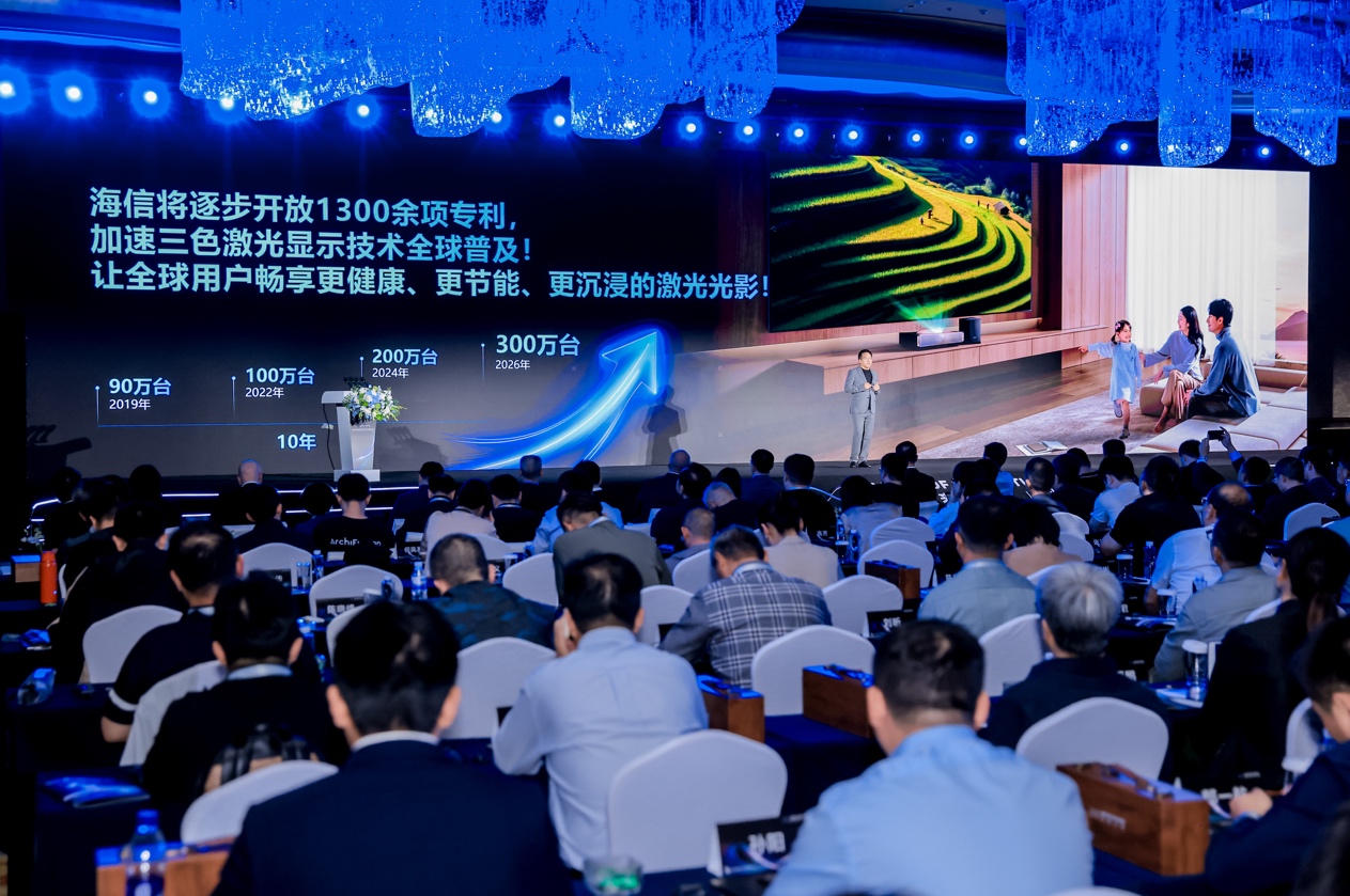 九游app入口：海信发布三款重磅激光显示新品 逐步开放1300余项专利推动三色激光显示技术普及(图5)
