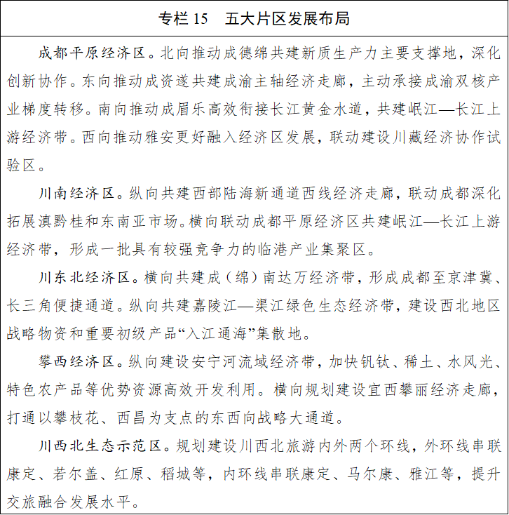 九游娱乐：四川省国民经济和社会发展第十五个五年规划纲要(图15)